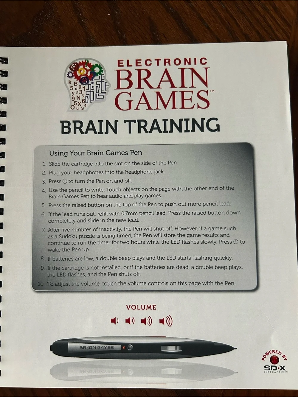 Electronic Brain Games Brain Training with Interactive Pen NEVER USED
